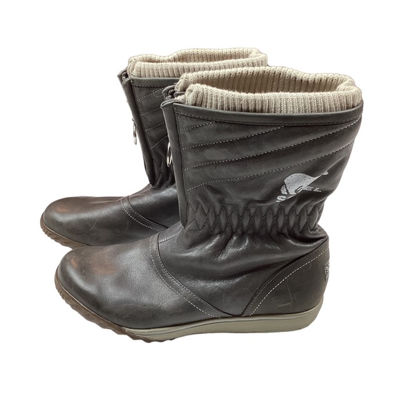 Sorel Shoes - SOREL Firenzy Breve Leather Zip Up Winter Boot Gray